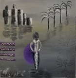 "Lady in der Stadt" 60 cm x 60 cm