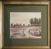 "Bauernhaus-Heide" 38,5 cm x 34,5 cm