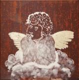 "Raffael – Engel (braun)" 50 cm x 50 cm