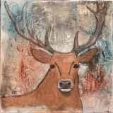 Hirsch im Herbst "70 cm x 70 cm"