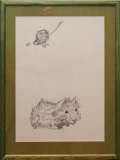 Kirsche u. Meerschweinchen "Rahmen 30 cm x 40 cm"