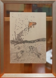 Fisch und Kätzchen "Rahmen 21 cm x 30 cm"