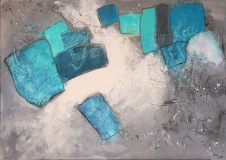 Weissblau (gross) "70 cm x 50 cm