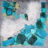 Weissblau (klein) "50 cm x 50 cm"