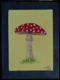 "Fliegenpilz" 13 cm x 18 cm auf Rahmen 18 cm x 24 cm