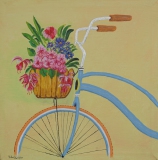 Fahrrad mit Blumen "40 cm x 40 cm"
