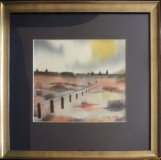 "Heidelandschaft" "Rahmen 40 cm x 37 cm"