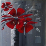 "große rote Blume" 60 cm x 60 cm