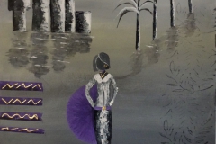 "Lady in der Stadt" 60 cm x 60 cm