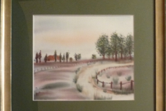 "Bauernhaus-Heide" 38,5 cm x 34,5 cm