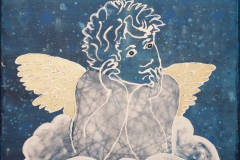 "Raffael – Engel (blau)" 50 cm x 50 cm