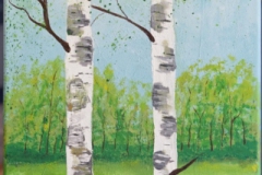 "Birken im Sommer" 30 cm x 90 cm