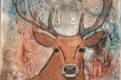 Hirsch im Herbst "70 cm x 70 cm"