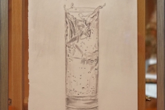Eiswürfel im Wasserglas "Rahmen 30 cm x 40 cm"