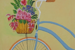Fahrrad mit Blumen "40 cm x 40 cm"